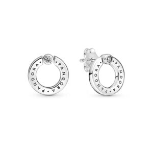 PANDORA ต่างหู Logo Sterling Silver Reversible Stud Earrings